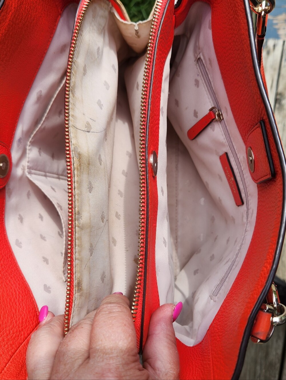 Kate Spade New York Jackson Pebbled Leather Shoulder Bag -Tangerine Preloved - Picture 3 of 11